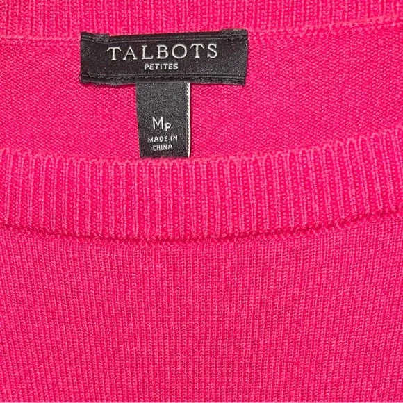 Talbots Fuchsia Lightweight Knit Top 3/4 Sleeve Sz Medium Petite - Picture 2 of 7